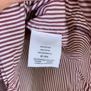 J.Crew Womens Burgundy White Striped Ruffle Sleeveless Cotton Blouse Top Size 2 thumbnail 3