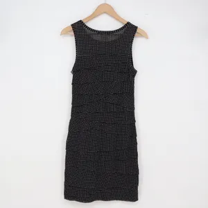 Kenneth Cole Dress Womens PS Tiered Ruffle Polka Dot Black Sleeveless thumbnail 4