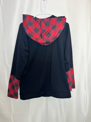 Black and red checkered Boutique hoodie thumbnail 2