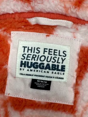 American Eagle Red/White Bear Hug Cozy Sherpa Zip Jacket‎ Sz Med Boho-Chic Fairy thumbnail 10