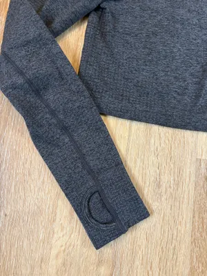 Gymshark Charcoal Grey Cropped Long Sleeve Top thumbnail 2