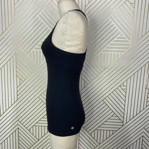 Lululemon‎ Deep Breath Tank Black Racerback Size US 4 thumbnail 6