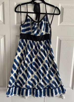 Maeve Anthropologie Womens‎ Small Blue Halter Kateye Babydoll Dress Y2K thumbnail 1