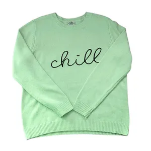 St John's Bay Pullover Womens Mint Green Crew‎ Neck Embroidered Chill Casual thumbnail 2
