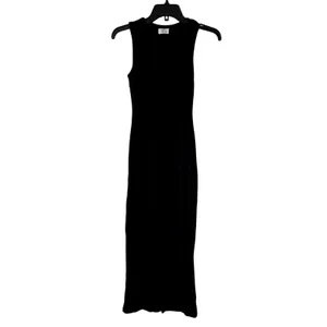 Oh Polly Ainslee Modal Square-Neck Bodycon Midi Dress in Black Size 6 thumbnail 4