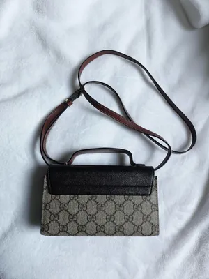 Gucci GG Supreme Monogram Calfskin Mini Padlock Top Handle Shoulder Bag thumbnail 2