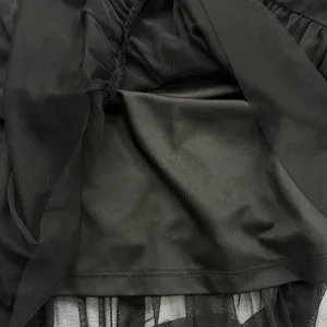 Soft Surroundings Tiered Mesh Midi Skirt Size‎ XS Black Ruffle Lined Flowy Goth thumbnail 9