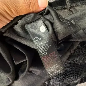 Topshop Black Velvet Lace Trim Slip Dress Mini Spaghetti Strap Party Dress US 6 thumbnail 7