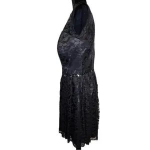 NWT JJs House Black Lace Floral Overlay V-Neck Sleeveless Beaded A-Line Dress 14 thumbnail 10