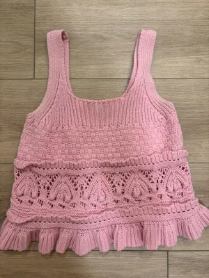 Entro Cute pink crochet tank top thumbnail 1