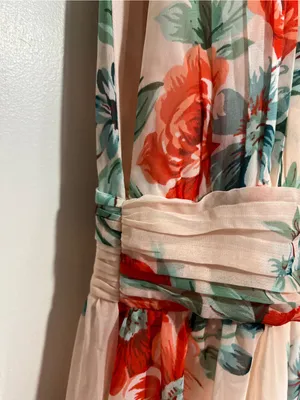 NWT Lulus Garden Meandering Blush Floral Print Maxi Dress size L thumbnail 10