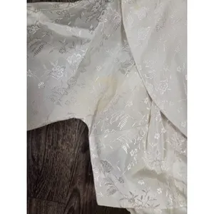 Vintage 1950s Brocade Antique Wedding Bride Dress with Jacket Small Cream Ivory thumbnail 2