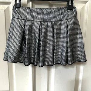 SHEIN EZwear Silver A-Line Mini Skort w/ Built-In Shorts | Size S thumbnail 2