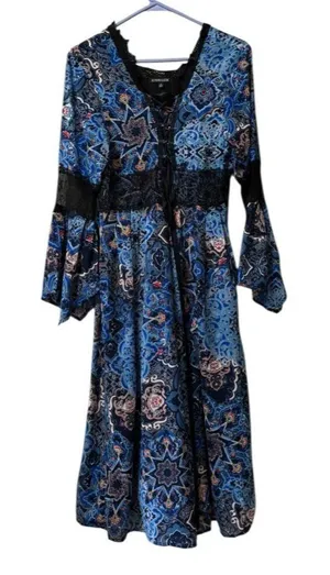 The Pyramid Collection‎ Midi Dress Women Size Small Boho Hippie Lace Art To Wear thumbnail 1