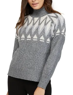 Badgley Mischka Fair Isle Turtleneck Sweater Size L thumbnail 1