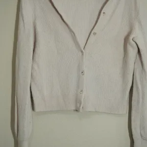 J. Crew Size Small Cream Blush Ribbed Cardigan Jeweled Buttons Ladylike Girly thumbnail 3