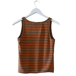 Zara Womens Brown Orange Viscose Stripes Knit Layering Tank Top SZ M # 1168 thumbnail 5