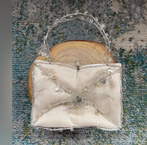 Vintage Y2K Eyeful beaded floral bridal wedding purse thumbnail 1