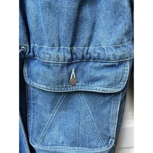 vintage 80s Womens Chore Denim Jacket S Boho Festival Barn Farm w/yellow spots thumbnail 8