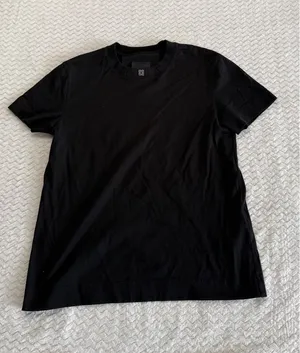 Givenchy Black Cotton 4G Logo Embroidered Neck T-Shirt BA70033YM3 Womens Small thumbnail 1