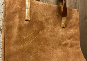 Faux leather women's handbag brown 12 in wide x 12 long excellent condition thumbnail 3