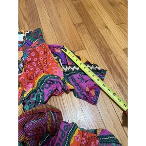 Farm Rio NWT Dotted Patch Scarf Colorful Bold Jumpsuit Size Small thumbnail 12