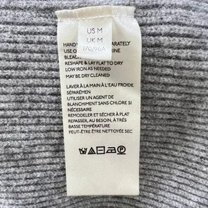 Free People Women's Medium Gray Ribbed Turtleneck Sweater Slouchy Cozy‎ Knit thumbnail 5