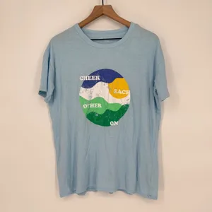 Aerie Graphic T Shirt Cheer Each Other On Blue Short Sleeve Casual Top S thumbnail 2
