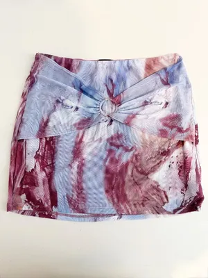 Blanc Skirt Set Size S M White Mesh O Ring Matching 2 Piece Outfit Rave Festival thumbnail 6