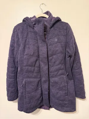The North Face Women's Purple Quilted Hooded Jacket L thumbnail 1