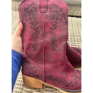 Roper Riley Scroll Embroidered Faux Leather‎ Cowboy Boots 8.5 country concert thumbnail 9