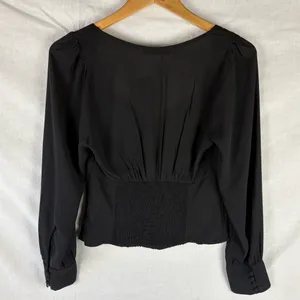 NWT Abercrombie & Fitch Black Button-Down Long Sleeve Blouse Size S thumbnail 4