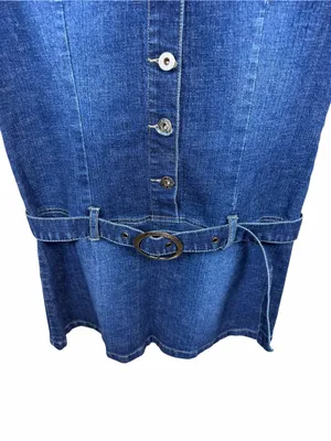 Baby Phat Y2K Vintage Denim Dress Western Belted Mini Iconic Trendy Size L thumbnail 8