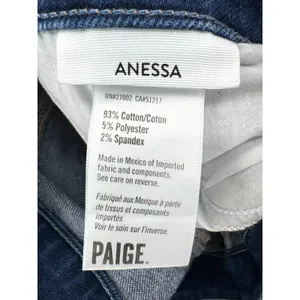 PAIGE Anessa Wide Leg Cropped Jeans Sz 33 High Rise Medium‎ Wash Denim Stretch thumbnail 6