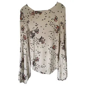 Free People To the Tropics Blouson Sleeve Top Cream Floral Size Large L thumbnail 4