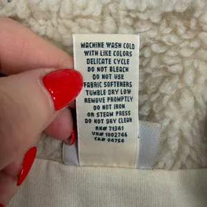 L.L. Bean Large Sherpa Fleece Vest Mountain Classic Beige Cream Full Zip 519066 thumbnail 8