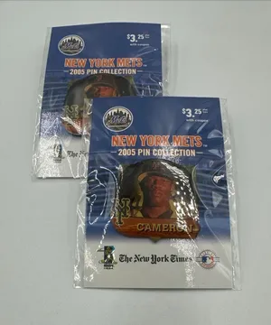 2 New York Mets Mike Cameron 2005 Pin Collection MLB Baseball NY Times Lot of 2 thumbnail 1