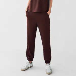 NWT Zara Serged Jogging Pants‎ In Brown Size Small thumbnail 8