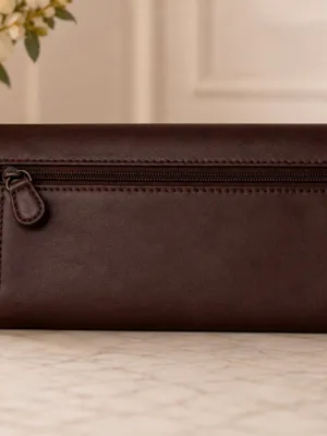 Liz Claiborne Brown Wallet Clutch Organizer Snap Closure thumbnail 3