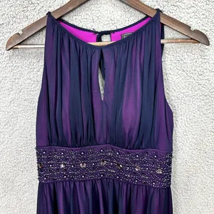 Jessica Howard Babydoll‎ Dress 6P Purple Mesh Overlay Rhinestone Fairy Y2K HOCO thumbnail 3