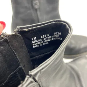 Timberland Alyse Black Leather Block Heel Ankle Boots Moto Y2K Women's size 7 thumbnail 11