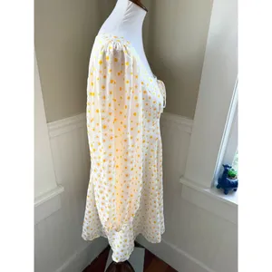 Staud Juniper Daisy Floral Mini Dress Square Neck Balloon Sleeve Size 10 thumbnail 14