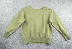 Nike Sweatshirt Women‎ Small Oversized Center Swoosh Logo Pullover Bleached thumbnail 1
