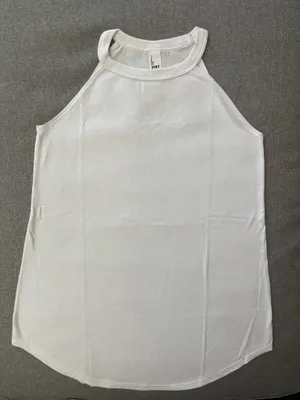 District Made High Neck White Rocker Tank Top XS thumbnail 1