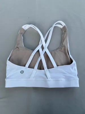 lululemon athletica Crossback Wireless Sports Bra White Beige Size 2 thumbnail 3