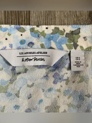 & Other Stories Light Blue Floral Midi Skirt Size 0 Cottage Coquette Flowers thumbnail 7