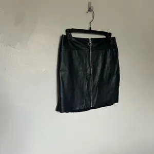Express Vegan Leather Black Mini Skirt with Zipper medium 8 thumbnail 2