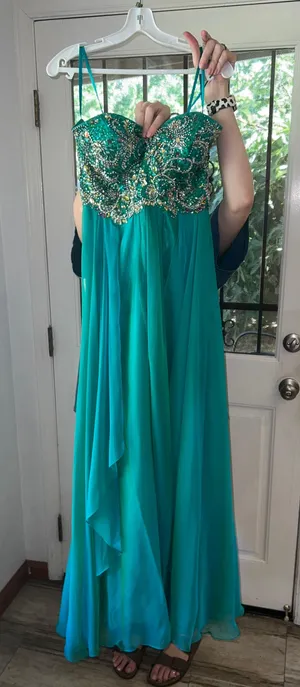 Beaded A Line Formal/prom Strapless Dress thumbnail 1