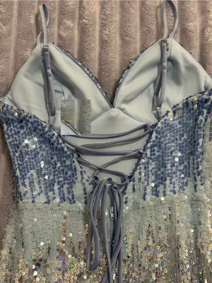 Violet Weekend Blue & Silver Sequin Maxi Dress — Girls’ Size 5/6 — NWT thumbnail 8