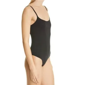 Simon Miller‎ Ano Square Neck XL Bodysuit Black Cami thumbnail 2